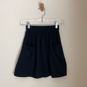 American Apparel Front Pocket Skirt, Black, XS